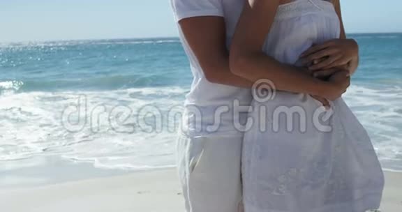 一对拥抱在海滩上视频的预览图