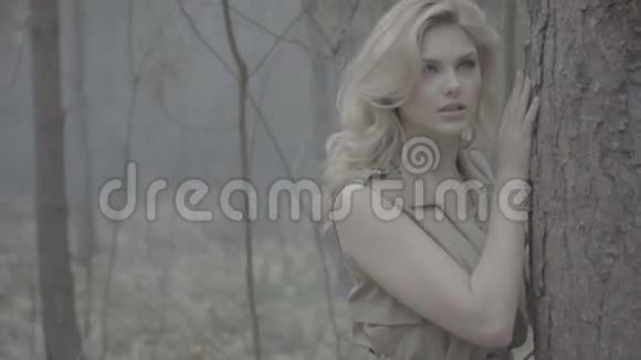 森林里的金发女人视频的预览图