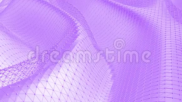 紫罗兰低聚波面作为网络背景紫罗兰几何振动环境或脉动背景视频的预览图