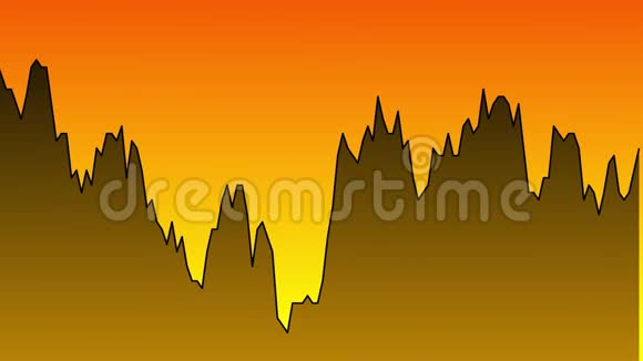 股票市场投资交易橙色背景图上的黑线图视频的预览图
