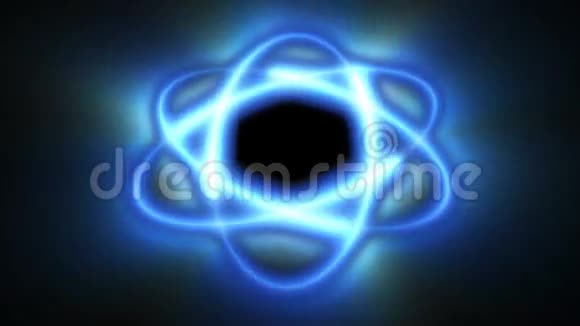 原子闪耀蓝色无缝环股票镜头视频的预览图