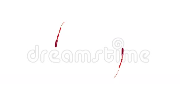 白色背景下的红色液体圆圈彩色油视频的预览图