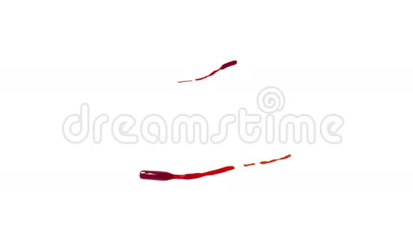 白色背景下的红色液体圆圈彩色油视频的预览图