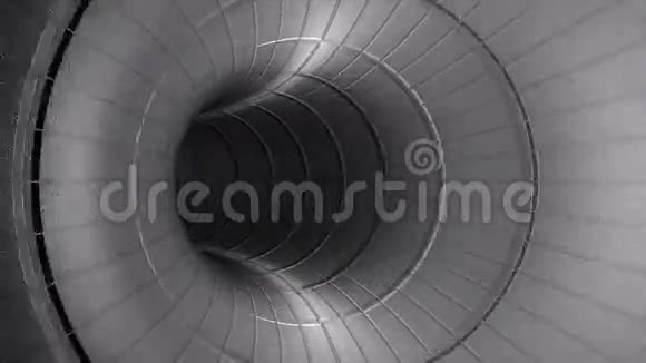 穿过金属隧道无缝环股票镜头视频的预览图