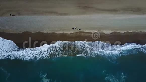 海上海滩的空中摄影视频的预览图