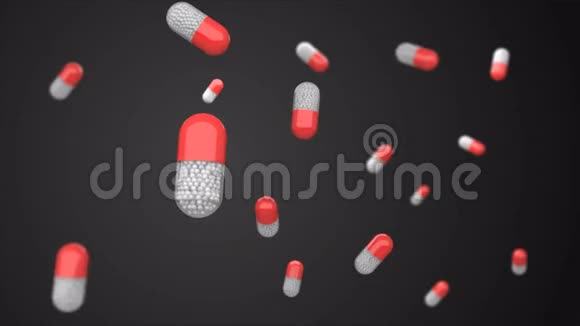 蓝色背景上的药物和药片医用药丸片剂符号视频的预览图