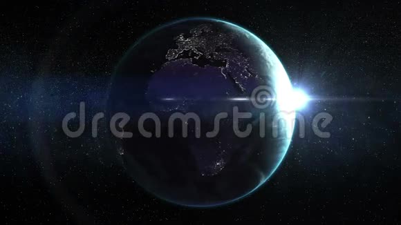 用太阳旋转地球的动画视频的预览图