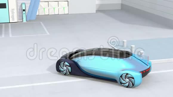 燃料电池驱动的自动汽车加油燃料电池氢站视频的预览图