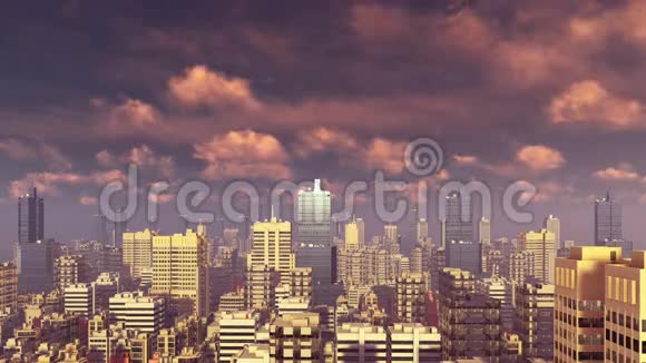 摘要城市中心摩天大楼日落4K视频的预览图