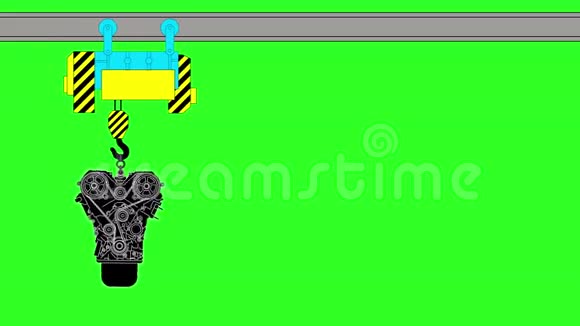汽车修理装置绿色屏幕背景4k动画视频的预览图