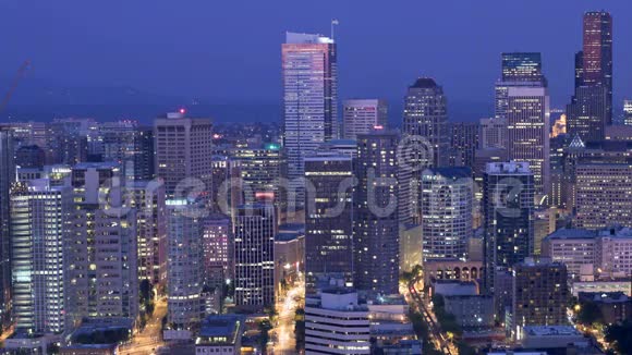 西雅图城市景观时间流逝黄昏视频的预览图