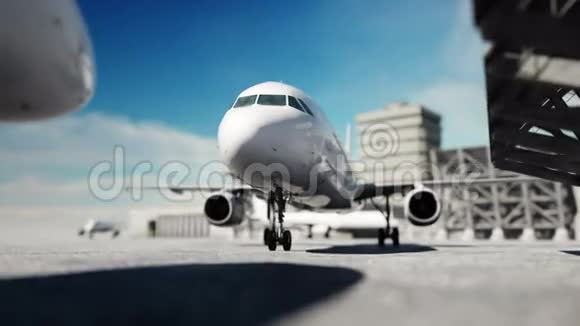 机场的飞机白天商务和旅游概念视频的预览图