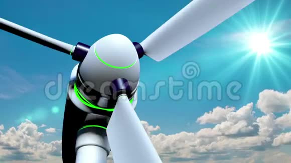 风力发电机在现场时间圈视频循环视频的预览图