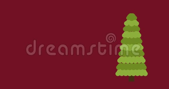 圣诞树平面风格背景视频的预览图