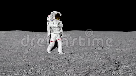 宇航员在月球上行走欣赏美丽的地球CG动画视频的预览图