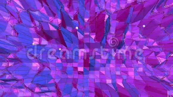 紫罗兰抽象低聚波面作为空间背景紫罗兰抽象几何振动环境视频的预览图
