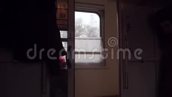 概念火车旅程旅行从火车窗口观看美丽的景色这是一种移动的火车生活方式铁路旅行俄罗斯冬季视频的预览图