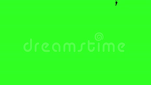 设置跳伞剪影跳伞绿色屏幕背景视频的预览图