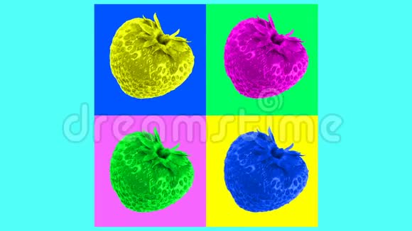 抽象多彩水果动画视频的预览图
