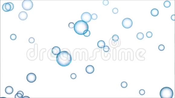 白色背景下的水气泡循环阿尔法马泰特视频的预览图