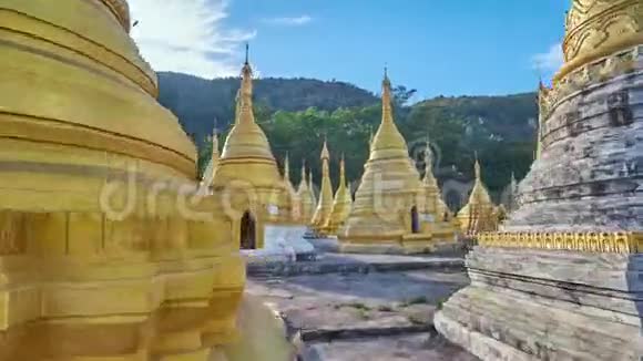 缅甸平达亚的金塔视频的预览图