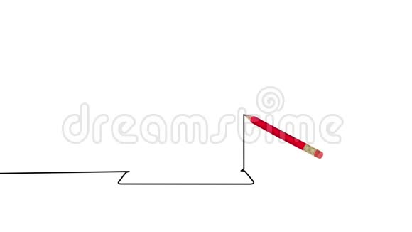 笔记本电脑和笔一划动画绘制与铅笔视频的预览图