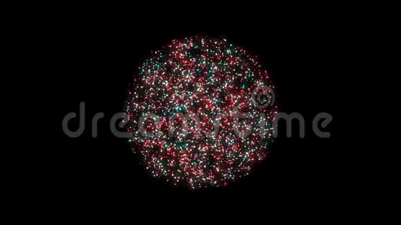 五颜六色的粒子球体抽象数字背景视频的预览图
