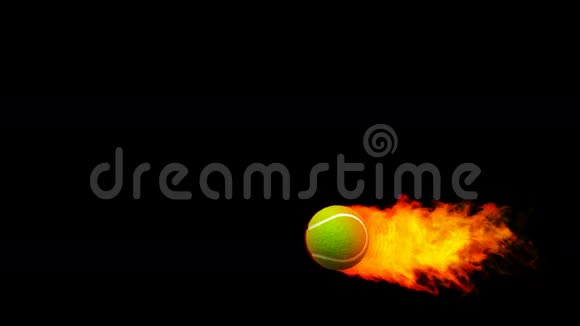 黑色背景下火焰中的网球视频的预览图