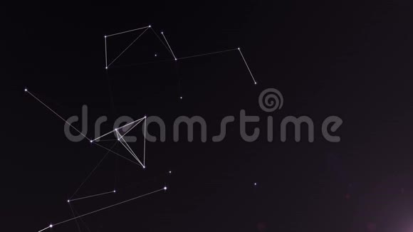 抽象线三角形和点的屈体星空空间视频的预览图