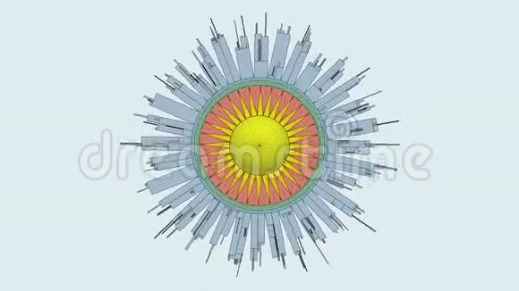 概念微型城市环球动画视频的预览图