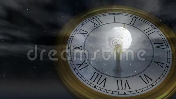 月亮和太阳随着时钟的升起和落下视频的预览图
