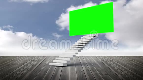 木质地面上有绿色屏风的楼梯视频的预览图