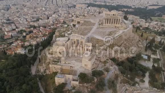 希腊雅典古堡卫城鸟瞰图视频的预览图