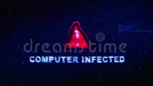 计算机感染文本数字噪声抽动故障失真效果错误动画视频的预览图