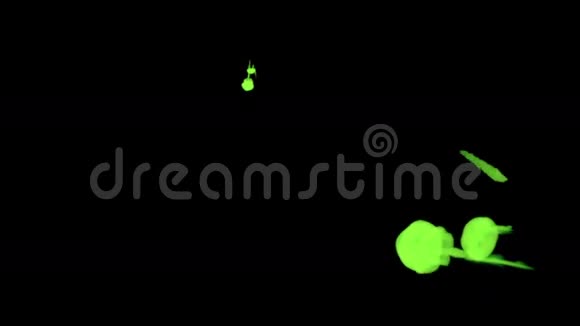 几条绿色的液体溪流流淌着果汁广告液体被模拟和渲染非常详细3d视频的预览图