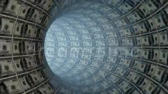 100美元隧道穿越循环股票录像视频的预览图