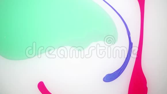 水上的彩色墨水污渍摘要背景片段视频的预览图