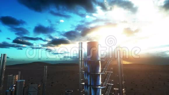 炼油厂汽油化工厂金属管真实的电影4k动画视频的预览图