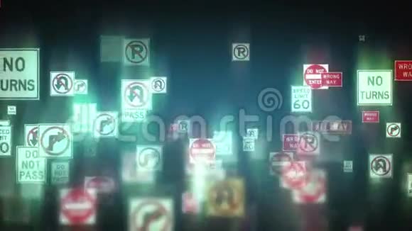 交通标志背景股票录像视频的预览图