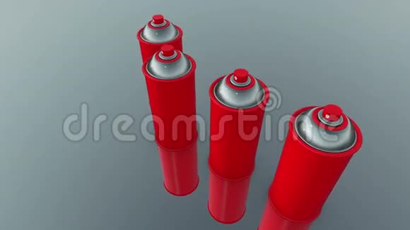 红色的彩色喷雾罐视频的预览图