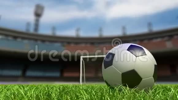 足球背景体育场草地上的足球视频的预览图