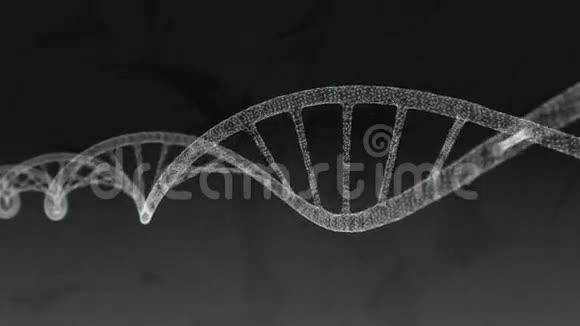 人类DNA摘要黑色背景与丛循环动画视频的预览图