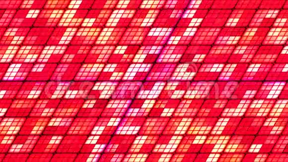 广播闪烁倾斜高科技立方体红色抽象可循环4K视频的预览图