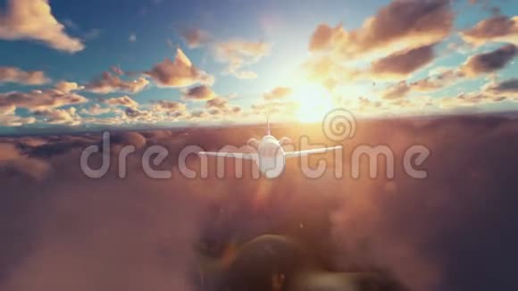 日出时在云层上方的塞斯纳飞机视频的预览图