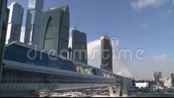 莫斯科城市商业中心冬季外部视频的预览图