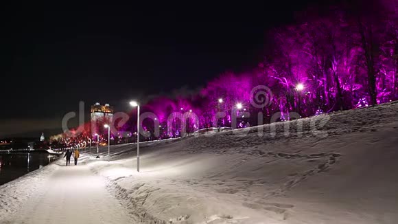 俄罗斯莫斯科圣诞新年装饰视频的预览图