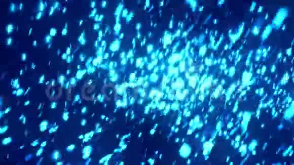 发光飞行粒子蓝色视频的预览图