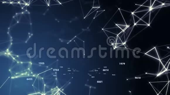 深蓝色背景上的连接网络视频的预览图