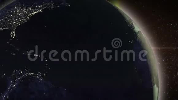 地球在太空中旋转动画视频的预览图