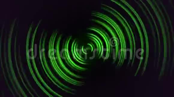 带有80年代风格噪音的抽象运动绿线循环动画复古背景视频的预览图